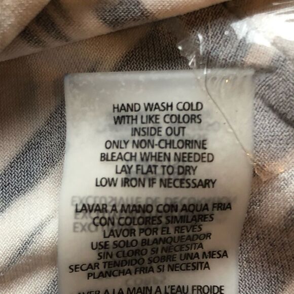 Calvin Klein Short Sleeve Blouse black/tan/white Large New with tag - Picture 5 of 9